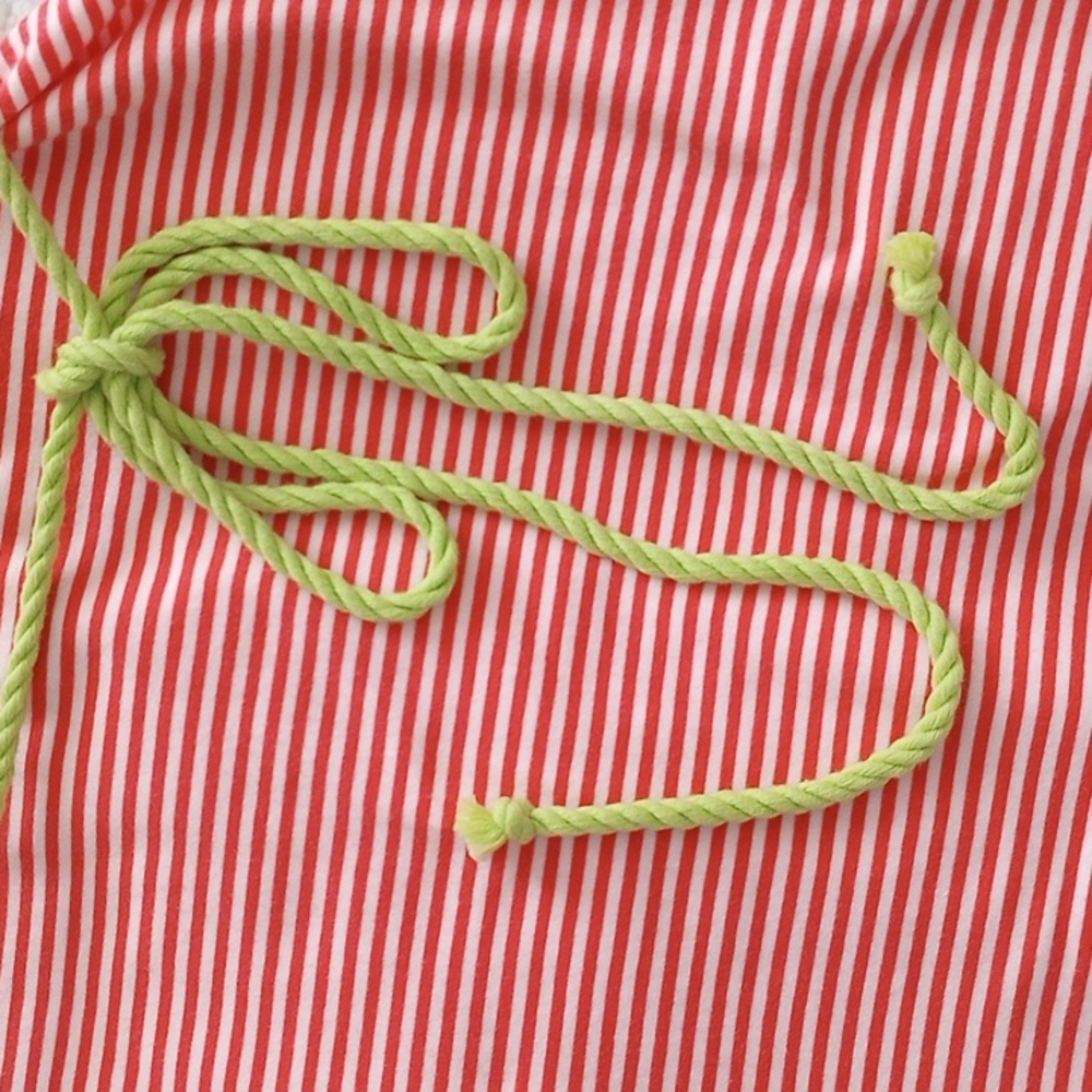 Lands End Nautical Henley Dress  (Orange, White, Lemon/Lime) - Picture 6 of 16